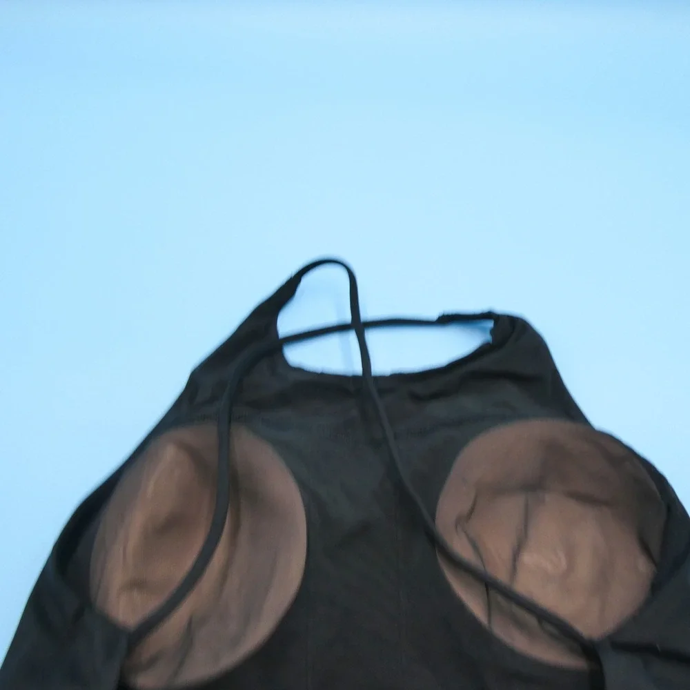 Victoria's Secret‎ Sports Bra Women Large High Neck Cross Back Black Polyester